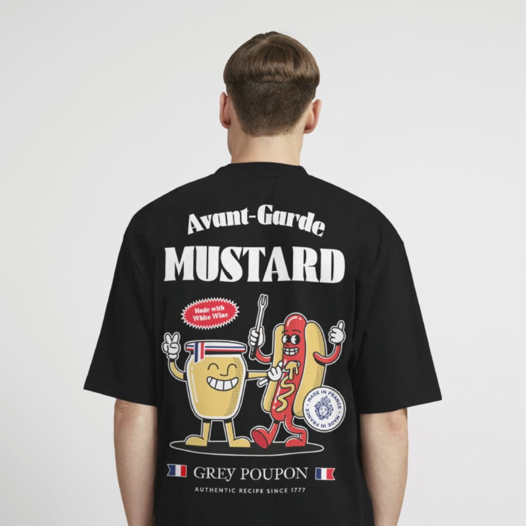 Avant-Garde Mustard T-shirt - Black